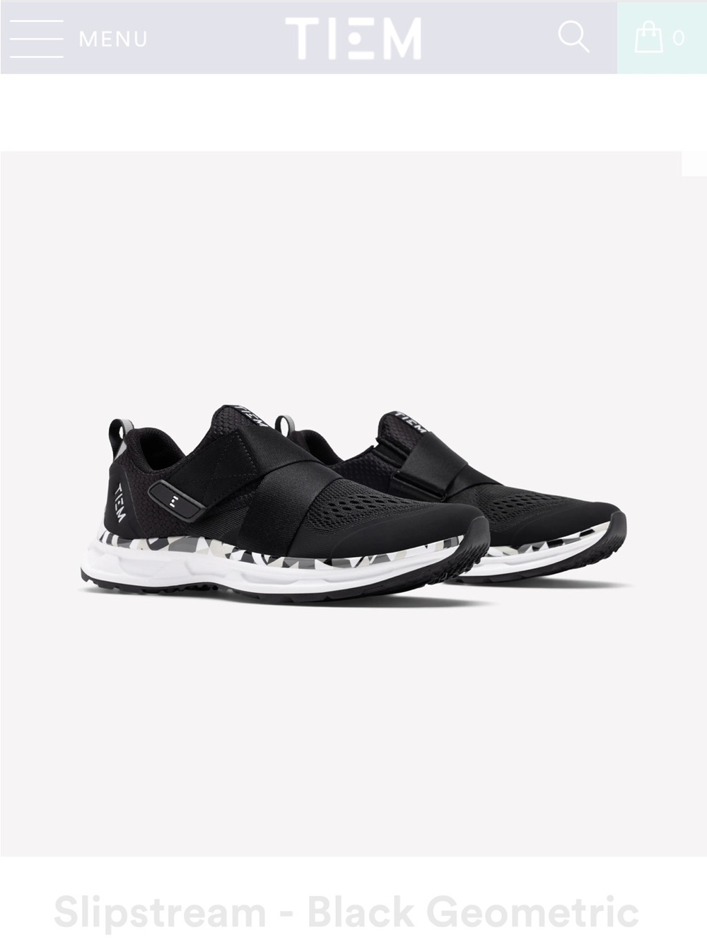 TIEM Slipstream Black Geometric Slip-On Sneakers